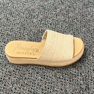 Blowfish Cream Woven Platform Slide